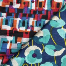 Reversible Snap Skirt (Mid-Length) - Maze / Poppy Blue