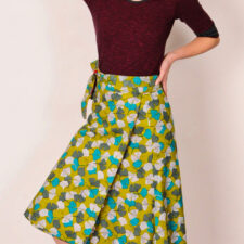 Ruby Reversible Wrap Skirt - Coral Pink / Gingko